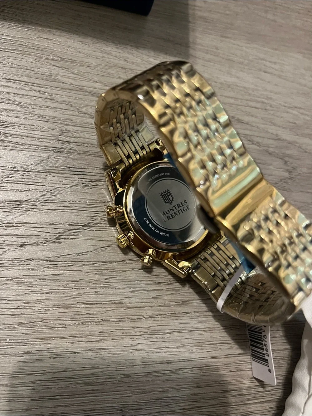 Montres Prestige MPW-0078 Men’s Gold Tone Multi-Dial Watch NWT Box
